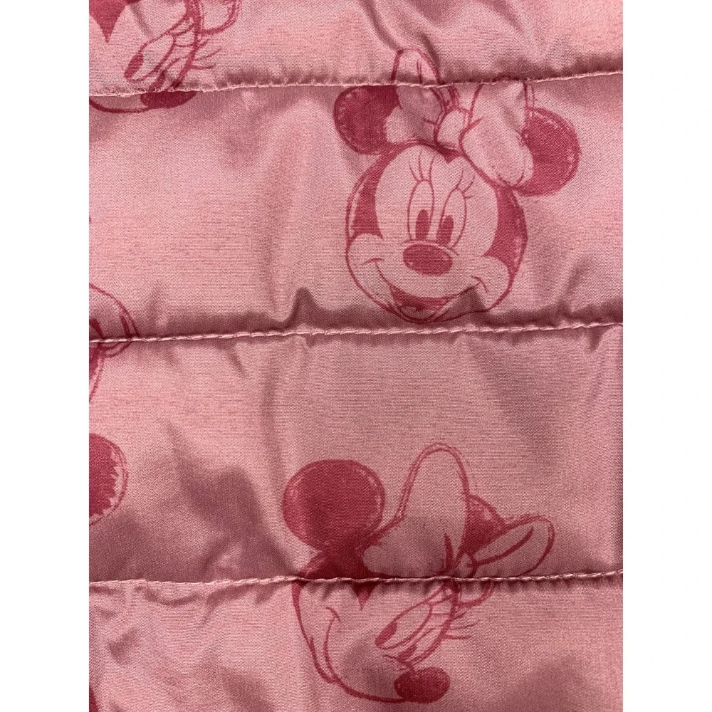 Gap Disney Puffer Jacket Girls 4 Pink Minnie Mouse Hooded‎ Lightweight Coat